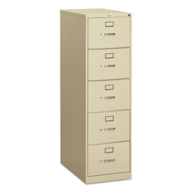 Hon HON315CPL 310 Series Five-Drawer, Full-Suspension File, Legal, 26-1/2d, Putty