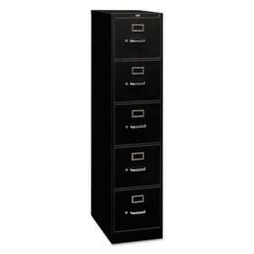 Hon HON315CPP 310 Series Vertical File, 5 Legal-Size File Drawers, Black, 18.25" x 26.5" x 60"