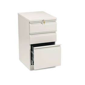 Hon HON33720RL Brigade Mobile Pedestal with Pencil Tray Insert, Left or Right, 3-Drawers: Box/Box/File, Letter, Putty, 15" x 19.88" x 28"