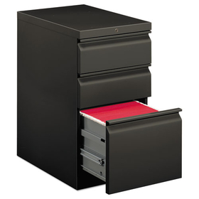 Hon HON33723RS Brigade Mobile Pedestal with Pencil Tray Insert, Left/Right, 3-Drawers: Box/Box/File, Letter, Charcoal, 15" x 22.88" x 28"