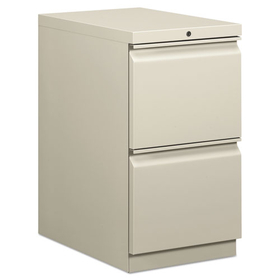 Hon HON33823RQ Brigade Mobile Pedestal, Left or Right, 2 Letter-Size File Drawers, Light Gray, 15" x 22.88" x 28"