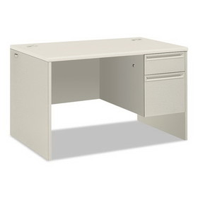 HON HON38251B9Q 38000 Series Right Pedestal Desk, 48" x 30" x 30", Light Gray/Silver
