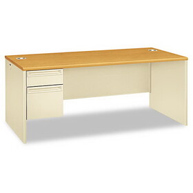 Hon HON38294LCL 38000 Series Left Pedestal Desk, 72" x 36" x 29.5", Harvest/Putty