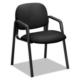HON HON4003CU10T Solutions Seating 4000 Series Leg Base Guest Chair, Fabric Upholstery, 23.5" x 24.5" x 32", Black Seat/Back, Black Base