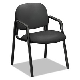 HON HON4003CU19T Solutions Seating 4000 Series Leg Base Guest Chair, Fabric Upholstery, 23.5" x 24.5" x 32", Iron Ore Seat/Back, Black Base