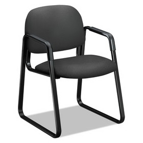 HON HON4008CU19T Solutions Seating 4000 Series Sled Base Guest Chair, Fabric Upholstery, 23.5" x 26" x 33", Iron Ore Seat/Back, Black Base