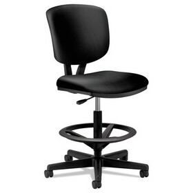Hon HON5705SB11T Volt Series Leather Adjustable Task Stool, Supports Up to 275 lb, 22.88" to 32.38" Seat Height, Black
