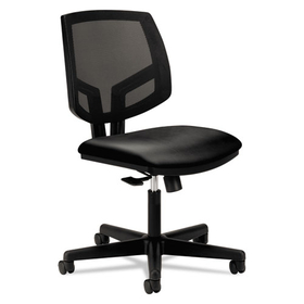 HON HON5711SB11T Volt Series Mesh Back Leather Task Chair, Supports Up to 250 lb, 18.25" to 22" Seat Height, Black