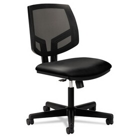HON HON5713SB11T Volt Series Mesh Back Leather Task Chair with Synchro-Tilt, Supports Up to 250 lb, 18.13" to 22.38" Seat Height, Black