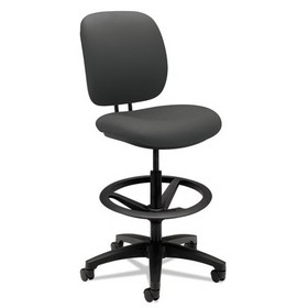 HON H5905.H.CU19.T ComforTask Task Stool with Adjustable Footring, 32" Seat Height, Supports up to 300 lbs, Iron Ore Seat/Back, Black Base