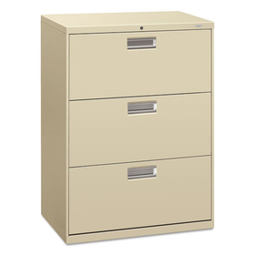 Hon HON673LL Brigade 600 Series Lateral File, 3 Legal/Letter-Size File Drawers, Putty, 30" x 18" x 39.13"