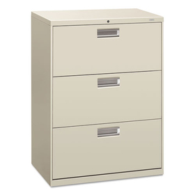Hon HON673LQ Brigade 600 Series Lateral File, 3 Legal/Letter-Size File Drawers, Light Gray, 30" x 18" x 39.13"