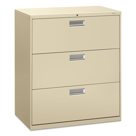 Hon HON683LL Brigade 600 Series Lateral File, 3 Legal/Letter-Size File Drawers, Putty, 36" x 18" x 39.13"