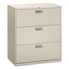Hon HON683LQ Brigade 600 Series Lateral File, 3 Legal/Letter-Size File Drawers, Light Gray, 36" x 18" x 39.13"