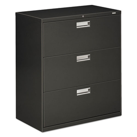 Hon HON683LS Brigade 600 Series Lateral File, 3 Legal/Letter-Size File Drawers, Charcoal, 36" x 18" x 39.13"