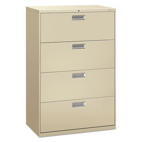 Hon HON684LL Brigade 600 Series Lateral File, 4 Legal/Letter-Size File Drawers, Putty, 36" x 18" x 52.5"