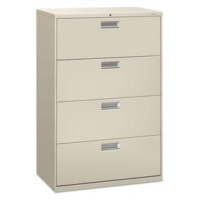 Hon HON684LQ Brigade 600 Series Lateral File, 4 Legal/Letter-Size File Drawers, Light Gray, 36" x 18" x 52.5"