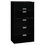 Hon HON685LP Brigade 600 Series Lateral File, 4 Legal/Letter-Size File Drawers, 1 Roll-Out File Shelf, Black, 36" x 18" x 64.25", Price/EA