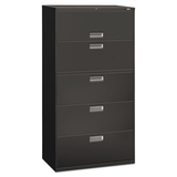 Hon HON685LS 600 Series Five-Drawer Lateral File, 36w X 19-1/4d, Charcoal