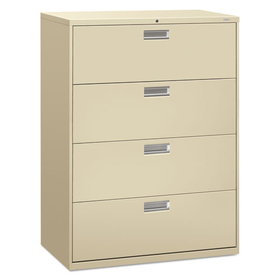 Hon HON694LL Brigade 600 Series Lateral File, 4 Legal/Letter-Size File Drawers, Putty, 42" x 18" x 52.5"