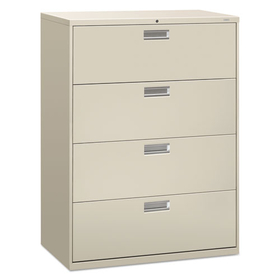Hon HON694LQ Brigade 600 Series Lateral File, 4 Legal/Letter-Size File Drawers, Light Gray, 42" x 18" x 52.5"