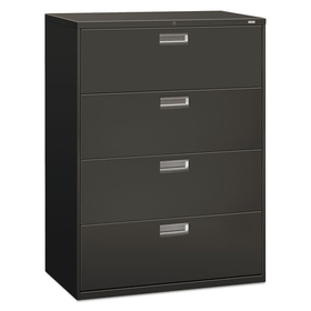 Hon HON694LS Brigade 600 Series Lateral File, 4 Legal/Letter-Size File Drawers, Charcoal, 42" x 18" x 52.5"