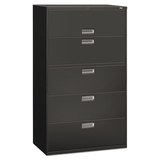 Hon HON695LS 600 Series Five-Drawer Lateral File, 42w X 19-1/4d, Charcoal