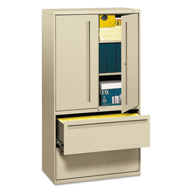 Hon HON785LSL Brigade 700 Series Lateral File, Three-Shelf Enclosed Storage, 2 Legal/Letter-Size File Drawers, Putty, 36" x 18" x 64.25"