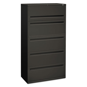 Hon HON785LS Brigade 700 Series Lateral File, 4 Legal/Letter-Size File Drawers, 1 File Shelf, 1 Post Shelf, Charcoal, 36" x 18" x 64.25"