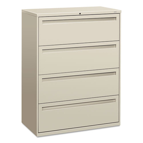Hon HON794LQ Brigade 700 Series Lateral File, 4 Legal/Letter-Size File Drawers, Light Gray, 42" x 18" x 52.5"