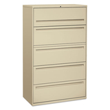 Hon HON795LL 700 Series Five-Drawer Lateral File W/roll-Out & Posting Shelves, 42w, Putty