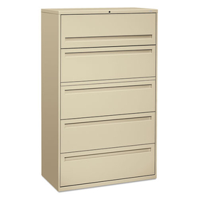 Hon HON795LL Brigade 700 Series Lateral File, 4 Legal/Letter-Size File Drawers, 1 File Shelf, 1 Post Shelf, Putty, 42" x 18" x 64.25"