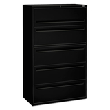 Hon HON795LP 700 Series Five-Drawer Lateral File W/roll-Out & Posting Shelves, 42w, Black