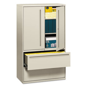 Hon HON795LSQ Brigade 700 Series Lateral File, Three-Shelf Enclosed Storage, 2 Legal/Letter-Size File Drawers, Gray, 42" x 18" x 64.25"