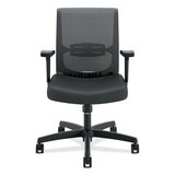 HON HONCMS1AUR10 Convergence Mid-Back Task Chair with Swivel-Tilt Control, Supports up to 275 lbs, Vinyl, Black Seat/Back, Black Base