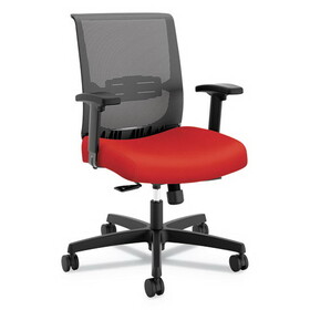 HON HONCMY1ACU67 Convergence Mid-Back Task Chair, Synchro-Tilt and Seat Glide, Supports Up to 275 lb, Red Seat, Black Back/Base