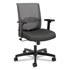 HON HONCMZ1ACU19 Convergence Mid-Back Task Chair with Swivel-Tilt Control, Supports up to 275 lbs, Iron Ore Seat, Black Back, Black Base