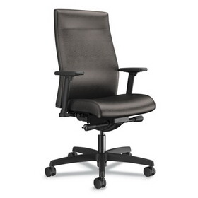 HON HONI2UL2AU10TK Ignition 2.0 Upholstered Mid-Back Task Chair With Lumbar, Supports up to 300 lbs., Vinyl, Black Seat, Black Back, Black Base