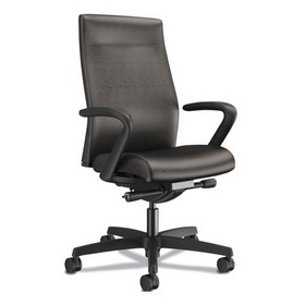 HON HONI2UL2FU10TK Ignition 2.0 Upholstered Mid-Back Task Chair, 17" to 22" Seat Height, Black Fabric Seat/Back, Black Base