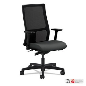 HON HONIW103CU19 Ignition Series Mesh Mid-Back Work Chair, Supports Up to 300 lb, 17.5" to 22" Seat Height, Iron Ore Seat, Black Back/Base