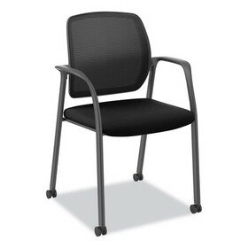 HON HONNR6FMC10P71 Nucleus Series Recharge Guest Chair, Supports Up to 300 lb, 17.62" Seat Height, Black Seat/Back, Black Base