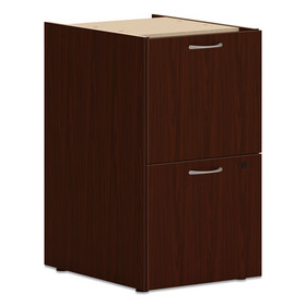HON HONPLPSFFLT1 Mod Support Pedestal, Left or Right, 2 Legal/Letter-Size File Drawers, Traditional Mahogany, 15" x 20" x 28"