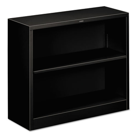 Hon HONS30ABCP Metal Bookcase, Two-Shelf, 34.5w x 12.63d x 29h, Black