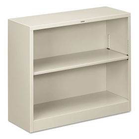 Hon HONS30ABCQ Metal Bookcase, Two-Shelf, 34.5w x 12.63d x 29h, Light Gray