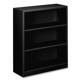 Hon HONS42ABCP Metal Bookcase, Three-Shelf, 34.5w x 12.63d x 41h, Black