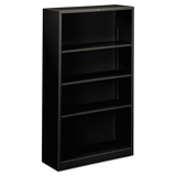 Hon HONS60ABCP Metal Bookcase, Four-Shelf, 34-1/2w X 12-5/8d X 59h, Black
