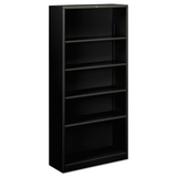Hon HONS72ABCP Metal Bookcase, Five-Shelf, 34-1/2w X 12-5/8w X 71h, Black