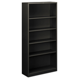 Hon HONS72ABCS Metal Bookcase, Five-Shelf, 34-1/2w X 12-5/8d X 71h, Charcoal