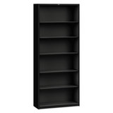 Hon HONS82ABCP Metal Bookcase, Six-Shelf, 34-1/2w X 12-5/8d X 81-1/8h, Black