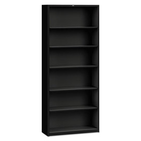 Hon HONS82ABCP Metal Bookcase, Six-Shelf, 34.5w x 12.63d x 81.13h, Black